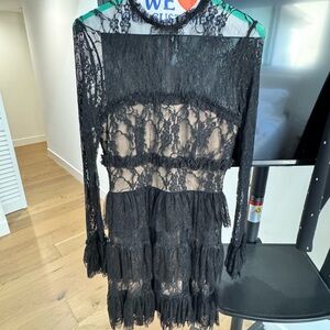 Bailey 44 Black Lace Long Sleeve Dress